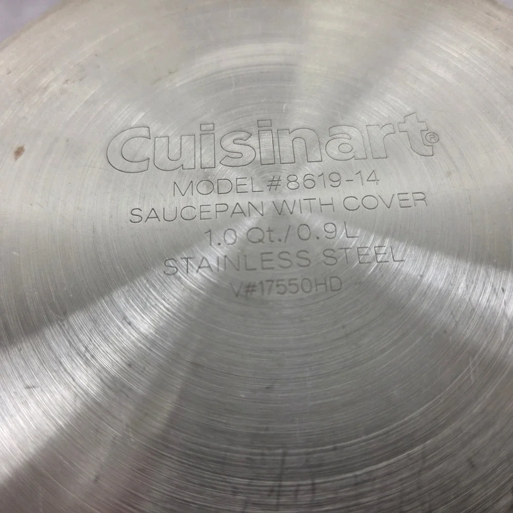 Cuisinart 8619-14 Stainless Steel 1 Qt Saucepan with Glass Lid Silver Black